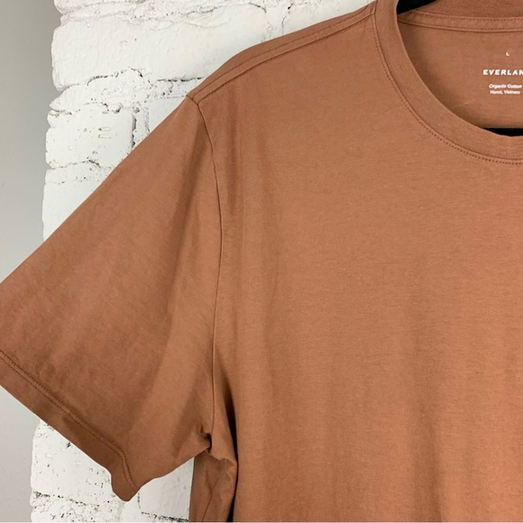 Everlane Uniform Organic Cotton Short Sleeve Crew Neck Tee Shirt Terracotta L - Picture 4 of 7